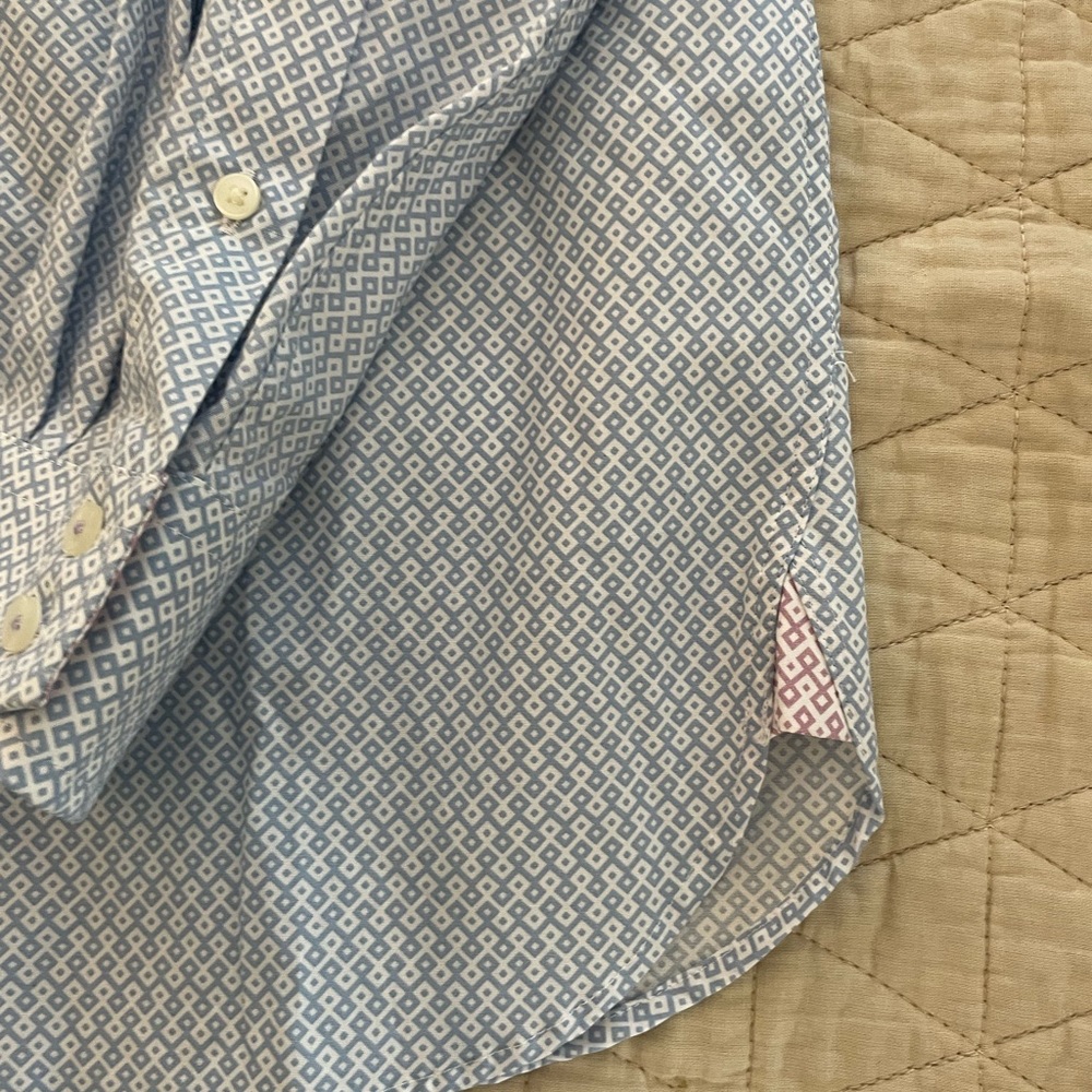 TED BAKER Endurance Print Contrast Placket Sport Shirt in Blue Size 14.5 $165 - Picture 4 of 8